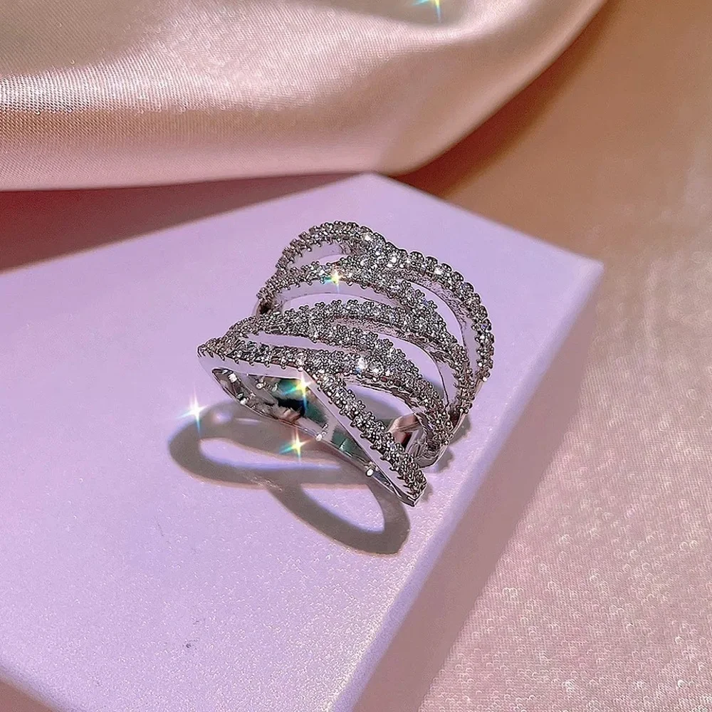 *New 925 Multi Layer Infinity Twining Ring
